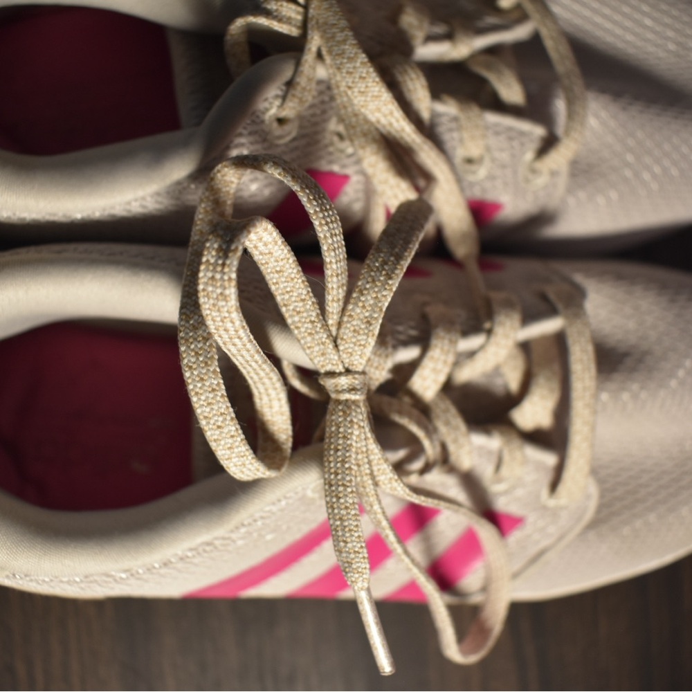 Adidas Women's Pink and Cream Sneakers